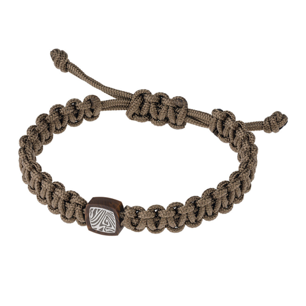 Ernstes Design, Herrenschmuck, Makramee Armband, Silk Wood, Edelstahl, A708